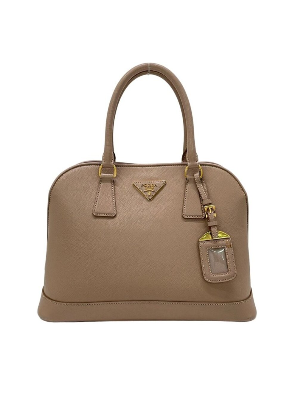 Prada Handbag Galleria Bag Pink Beige Leather